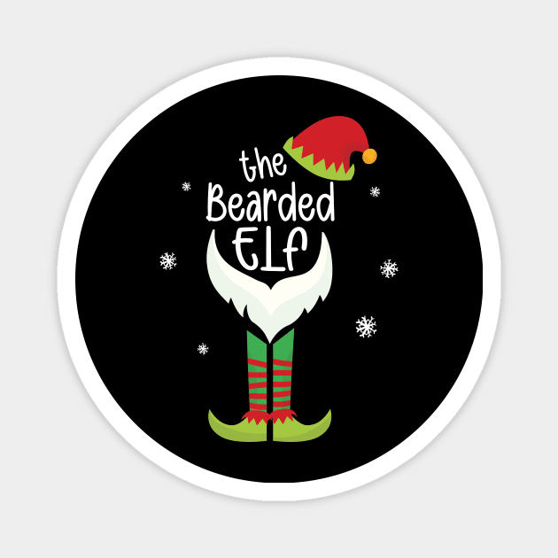 Matching Christmas Pajama The Bearded Elf Family Magnet by JohnRelo